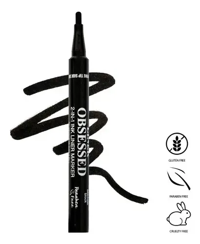 Delineador Fibra Palladio Negro 2 En 1 Liner Obsessed 1ml