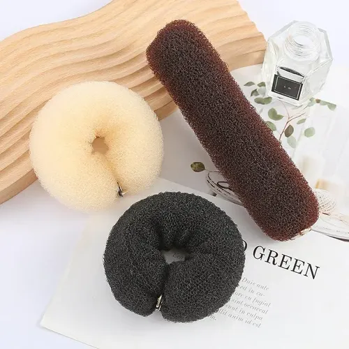 2 Hacedores De Moño De Cabello Vasana 20cm Beige Nylon
