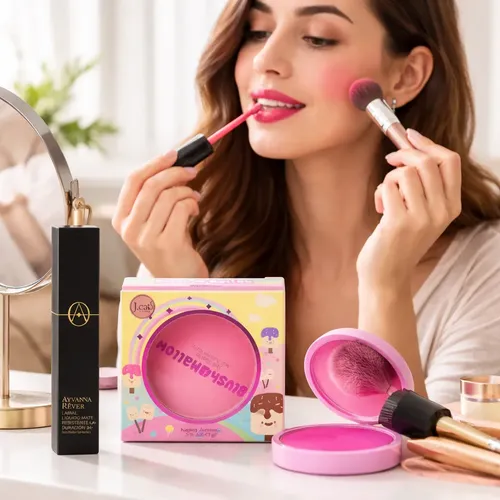 Kit Maquillaje: Labial Líquido Mate Ayvanna Y Rubor J Cat
