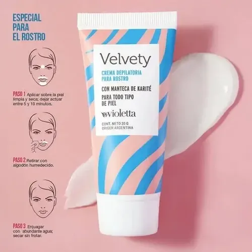 Crema Depilatoria Para Rostro Velvety – Violetta Sensible
