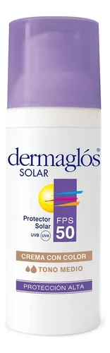 Protector Solar Dermaglós Con Color Tono Medio 50fps Crema