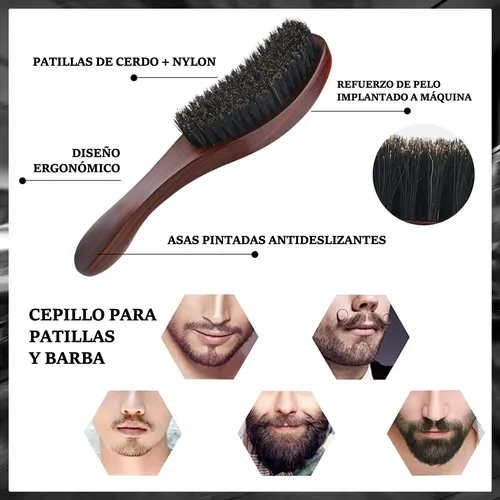Cepillo Para Cabello De Hombre Con Cerdas De Cerdo