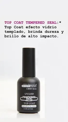 Top Coat Tempered Seal Efecto Vidrio Templado Cherimoya 15ml Color Transparente