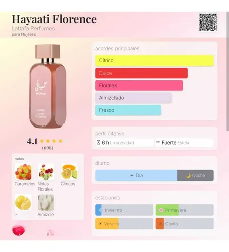 Perfume Hayaati Florence Mujer Lattafa Edp 100ml Original