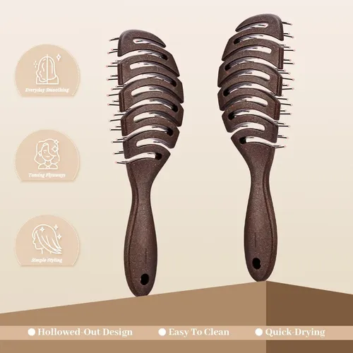 Cepillo Desenredante Hueco Para Cabello Chocolate