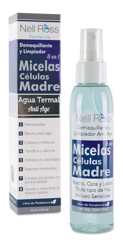 Agua Micelas Y Celulas Madre Nell Ross Limpiador Termal