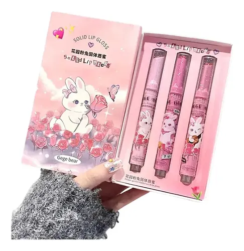 Set 3 Gloss Brillos Labiales Solidos Jelly Lips By Gege Bear