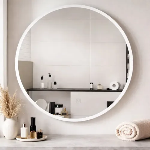 Espejo Redondo Luz Led 50 Cm Gloa Luz Regulable Decoracion Blanco