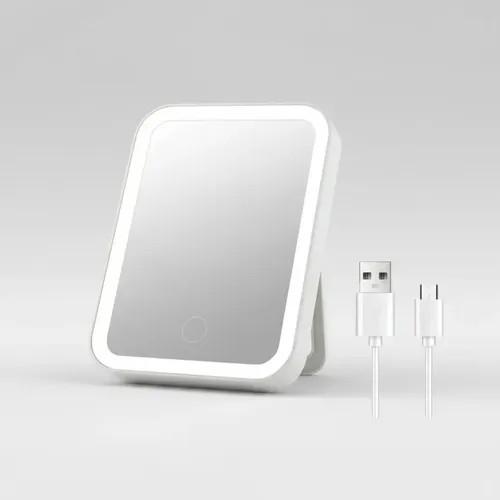 Espejo Maquillaje Luz Led Regulable Usb Recargable Aumento