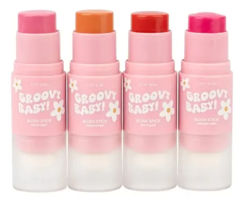 Rubor En Barra Groovy Baby City Girl Blush Stick Beauty X1u Vibrant Pink