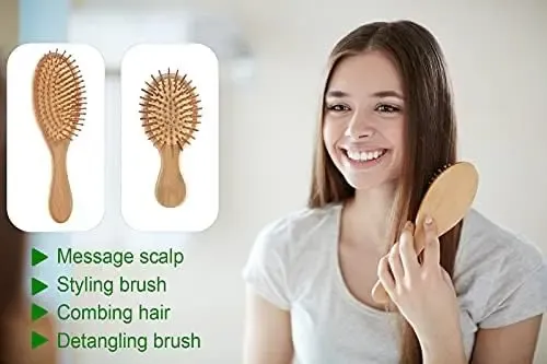 [ Juego De Peines Y Cepillos For El Cabello De Bambú, *