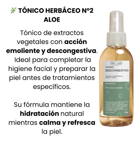 Tónico Dérmico Herbáceo Aloe No2 Arvensis Spray 125cc