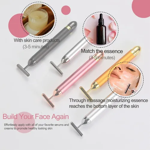 Massajador Facial En T 24k De Amzvezo Plata