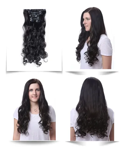 Extensiones De Cabello Rizado Rojo Vino, 7 Piezas