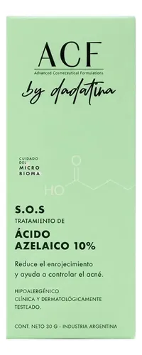 Acf By Dadatina Sos Acido Azelaico 10% Control Acne 30gr Acneica Día/noche