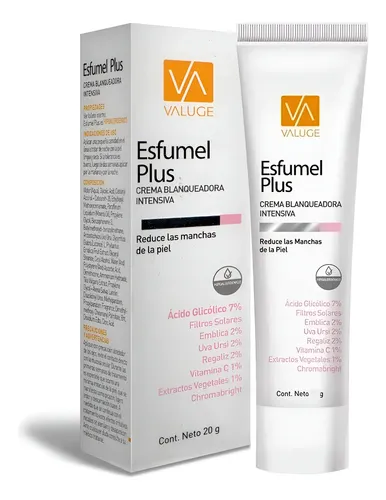 Esfumel Plus Crema Blanqueadora Intensiva Manchas Valuge 20g