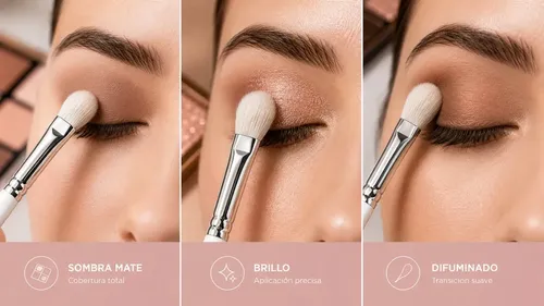 Pincel Maquilllaje Ojos Chato Sombras Aplicación Precisa Blanco