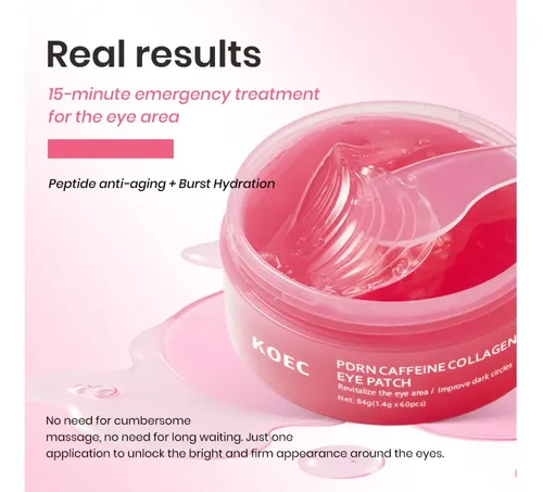 Parches Under Eye Colágeno Cafeína Antiedad Ojeras Coreano