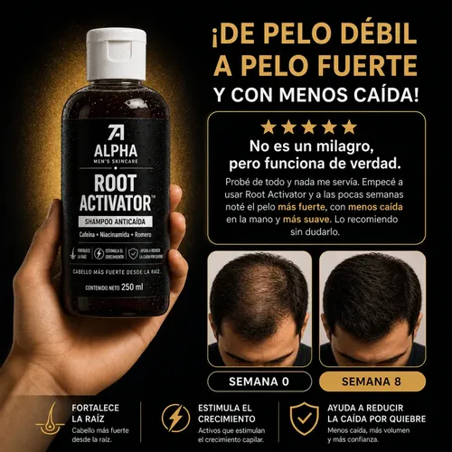 Shampoo Anti Caida Activador De Raíces Alpha For Men
