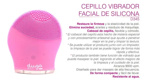 Limpiador Vibrador Facial De Silicona Recargable Duga D345 B