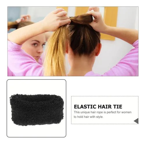 12pcs Bandas Elásticas Sin Costura Para Cabello, Diadema Anc Negro