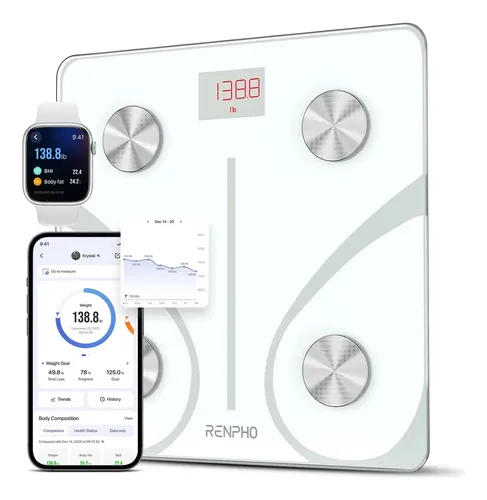Balanza Inteligente Renpho Elis 2x Con App 13 Metricas Blanco
