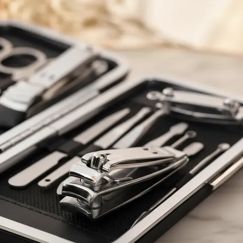Set Manicura Pedicura 12 Piezas Acero + 9 Perfiladores Cejas
