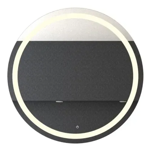 Espejo Circular Malibú, Gris, Con Luz Led Y Touch Color Del Marco Gris