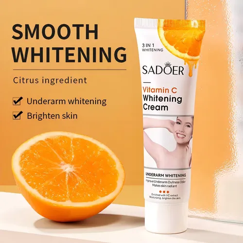Crema blanqueadora con vitamina C | aclara rostro y zonas oscuras sin fragancia