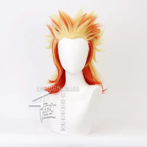 Jf– Demon Slayer Rengoku Kyoujurou Cosplay Peluca Corto