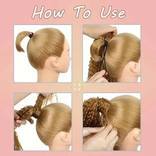 Peluca Larga Rizada Con Coleta Estilo Natural For Mujer D