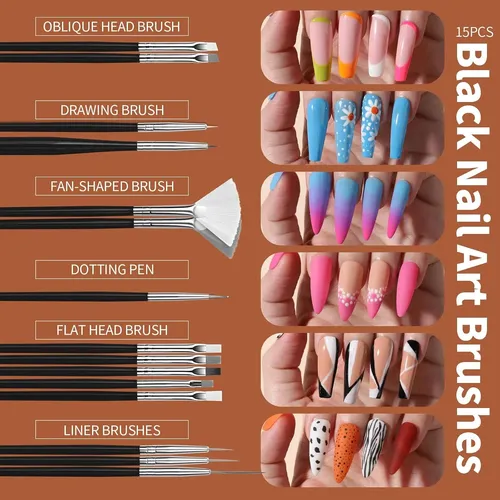 Kit Decoración Uñas Brillos Pinceles Y Strass Nail Art