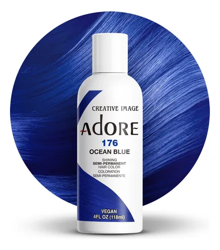 Tinte Semipermanente Adore 176 Azul Océano, 4 Onzas