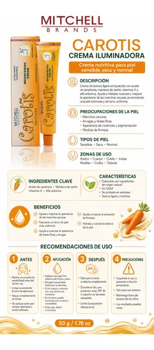 Crema Aclarante Carotis Manchas Oscuras Rejuvenece Piel Normal A Sensible