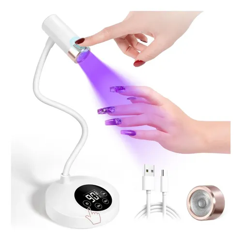 Lámpara De Uñas Uv Led Aoraem Recargable 12w Cuello De