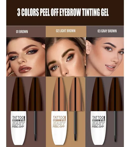Gel Tintado Para Cejas 3 Colores, Resistente Al Agua