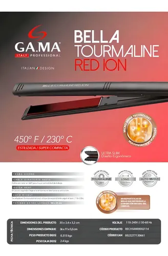 Plancha De Pelo Ga.ma Italy Bella Delicate Tourmaline Ion