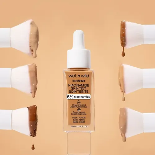 Wet n Wild Base de Maquillaje Serum Bare Focus Niacinamide Skin Tint Cream Beige