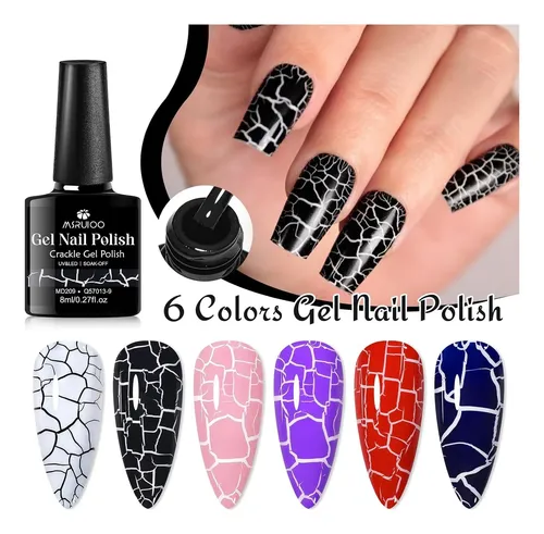 Set Gel Crackle 6 Piezas Msruioo