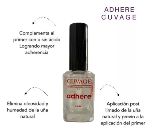 Adhere + Primer + Aceite Cuticulas Uñas Gel Acrilico Y Semi