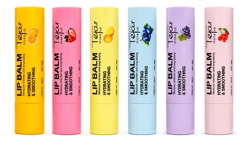 Brillo Balsamo Labial Lip Balm Tejar Fruit Set De 6 Unidades