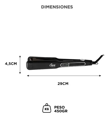 Planchita De Pelo Care By Gadnic Nano Titanio Temperatura Regulable Liso Extremo