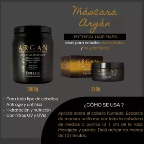 Combo Argán Fidelite X3 Mascara Prot. Termico Crema D Peinar