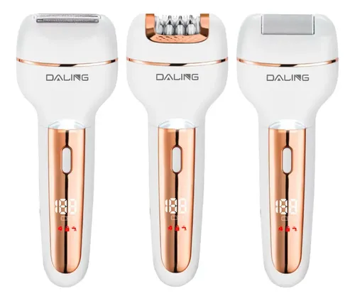 Depiladora Electrica Mujer 3 En 1 Daling Dl-6037 Recargable Dorado