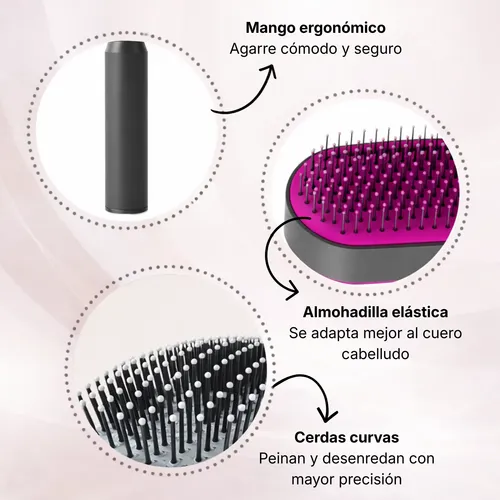 Cepillo Desenredante Para Cabello Ergonómico Uso Diario