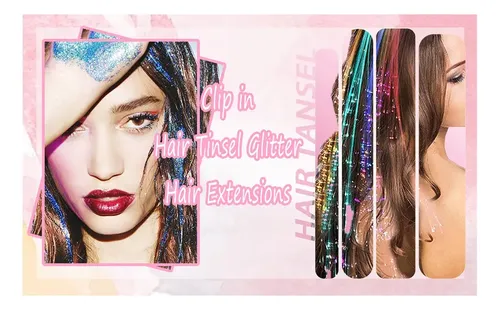 Kit De Oropel Con Clip Para Extensiones De Cabello Para Niña