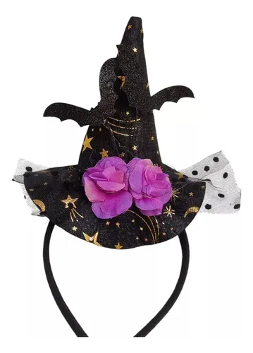 Vincha Con Sombrero De Bruja Cotillon Souvenir Halloween X6u