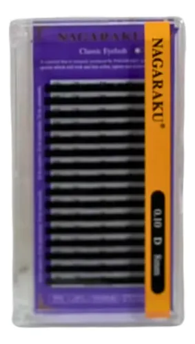 Kit Nagaraku Extensiones De Pestañas Clásicas 0.10 Curva D Largos 8 Al 10 Mm