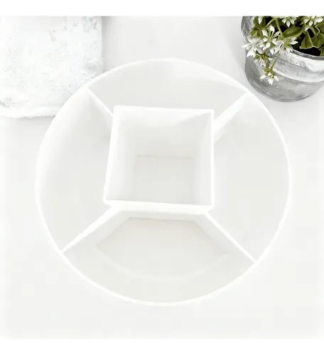 Organizador Maquillaje Skincare Cosméticos Giratorio Blanco