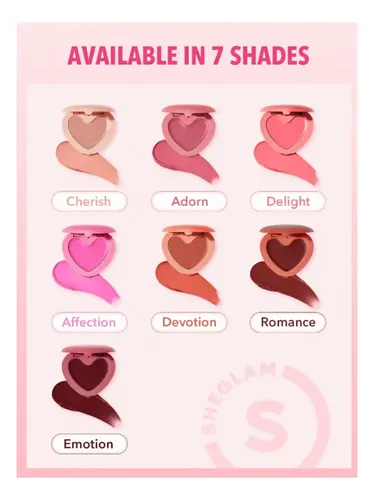 Sheglam Rubor En Forma De Corazon Colorete Para Mejillas Tono Del Maquillaje Deligth